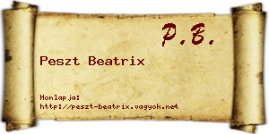 Peszt Beatrix névjegykártya